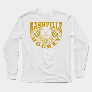 Vintage Retro Nashville Predators Hockey Long Sleeve T-Shirt